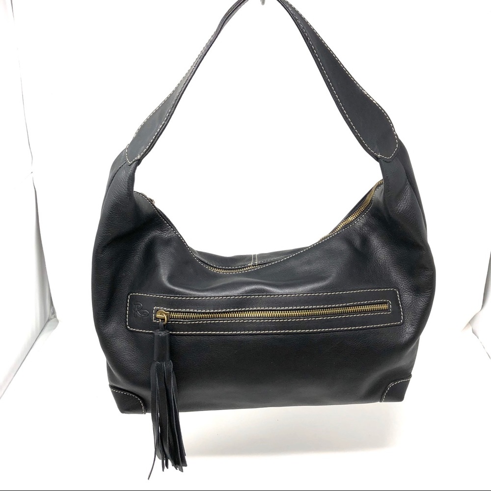 Fringe tassel, hobo style leather bag, made in  Spain, NWOT